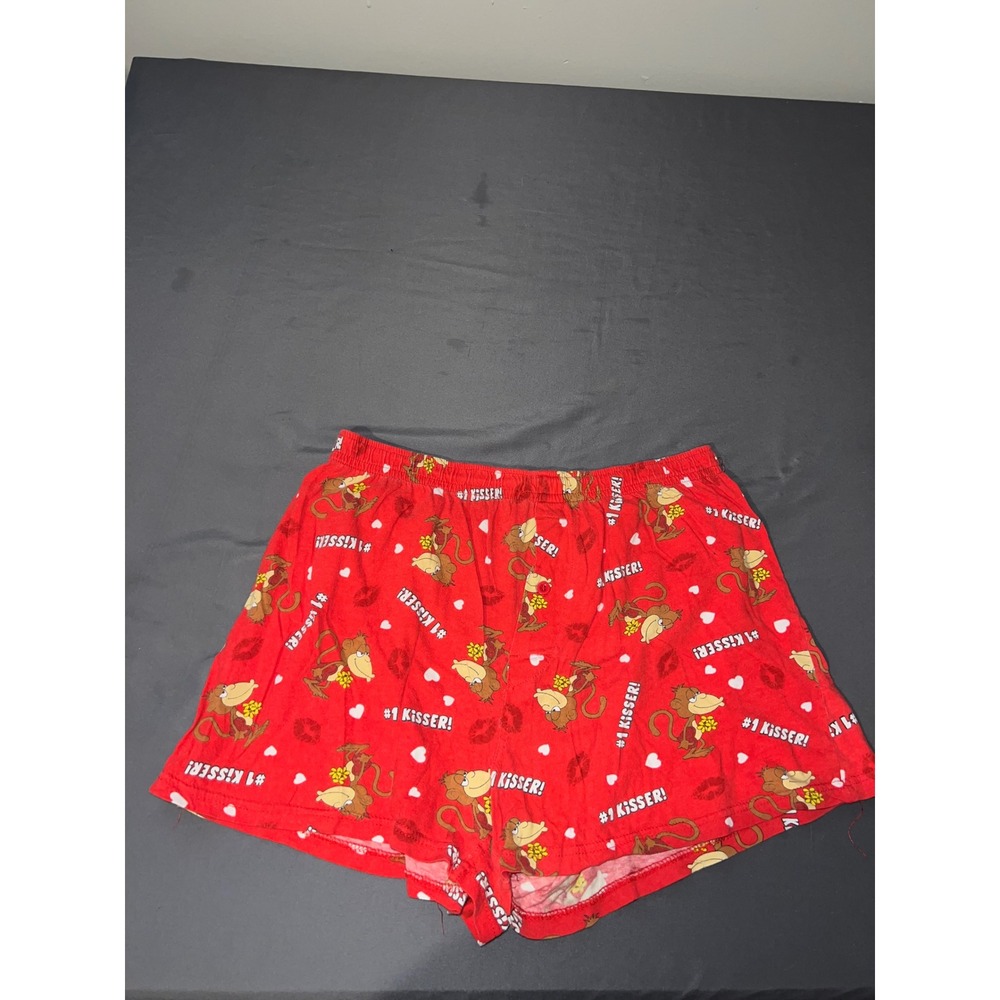 Fly Zone Red Monkey Heart M #1 Kisser Pajama‎ Shorts Loungewear